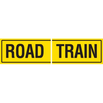 ROAD TRAIN 2 Piece 510 x 250mm Class 2 Reflective Sign - Long Life Sticker